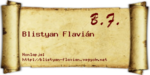 Blistyan Flavián névjegykártya